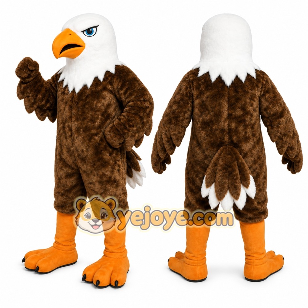 Brown Eagle Mascot Costume with Custom Logo Brown Eagle Mascot Costume with Custom Logo