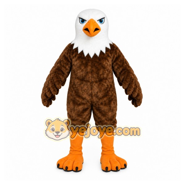 Brown Eagle Mascot Costume with Custom Logo