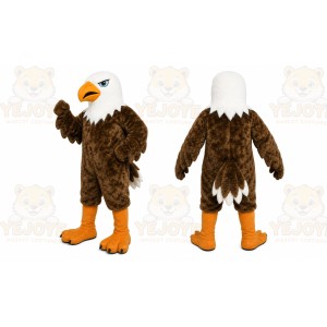 Brown Eagle Mascot Costume with Custom Logo