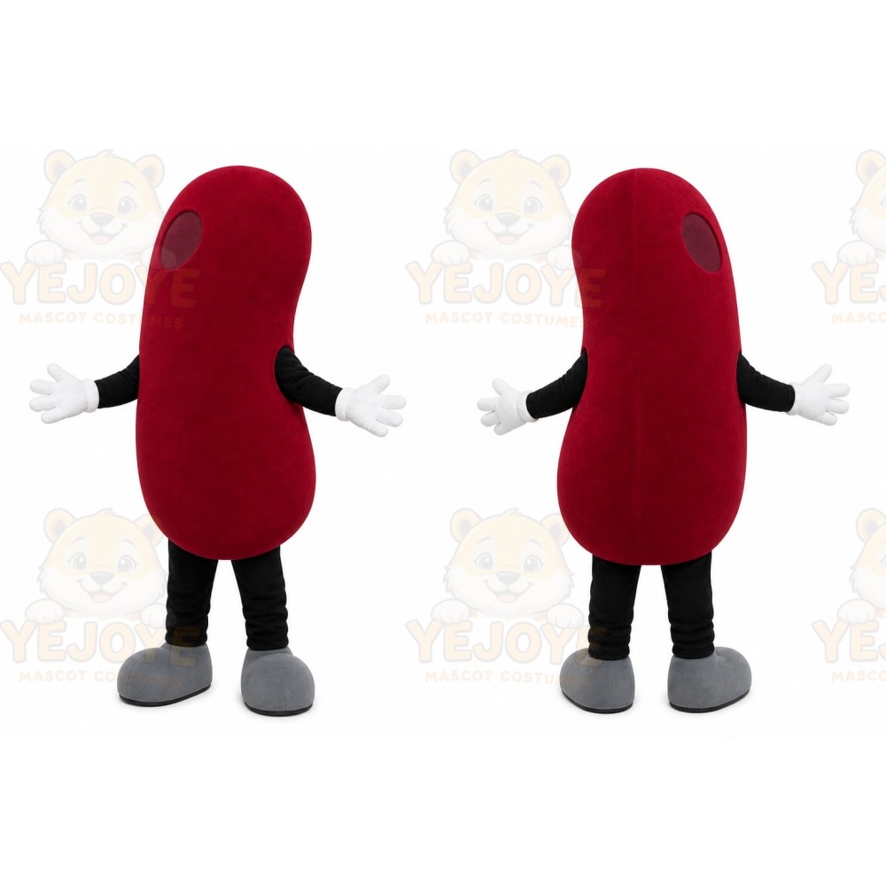 Red Bean Mascot Costume with Custom Logo