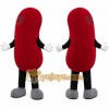 Red Bean Mascot Costume with Custom Logo
