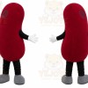 Red Bean Mascot Costume with Custom Logo