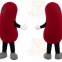 Red Bean Mascot Costume with Custom Logo