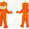 Orange Dinosaur Mascot Costume with Custom Logo