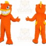 Orange Dinosaur Mascot Costume with Custom Logo