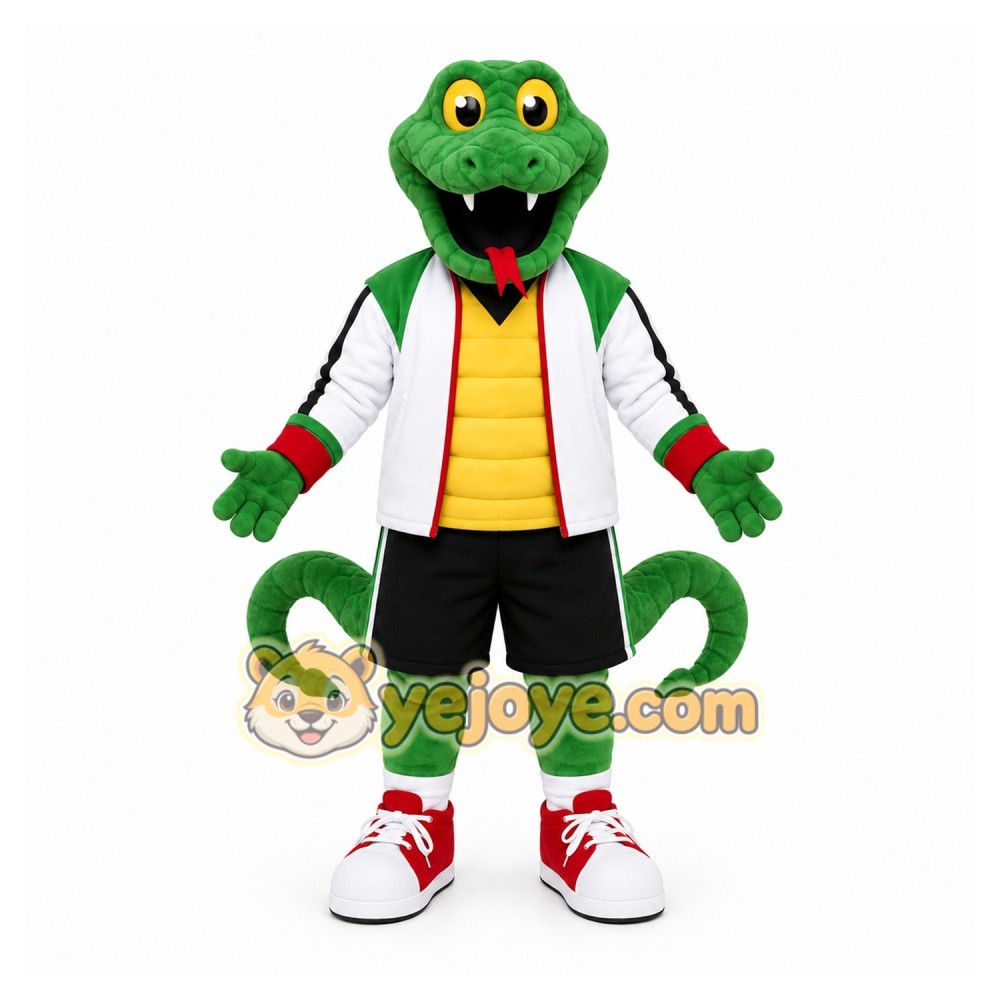Green Lizard Mascot Costume with Custom Logo Green Lizard Mascot Costume with Custom Logo