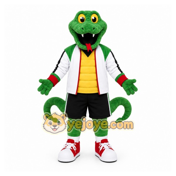 Green Lizard Mascot Costume with Custom Logo Green Lizard Mascot Costume with Custom Logo