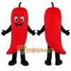 Red Chili Pepper Mascot Costume with Custom Logo Red Chili Pepper Mascot Costume with Custom Logo