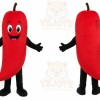 Red Chili Pepper Mascot Costume with Custom Logo