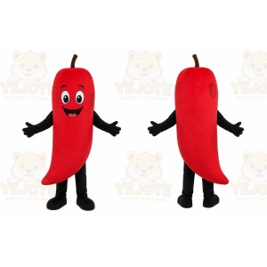 Red Chili Pepper Mascot Costume with Custom Logo