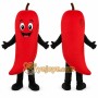 Red Chili Pepper Mascot Costume with Custom Logo