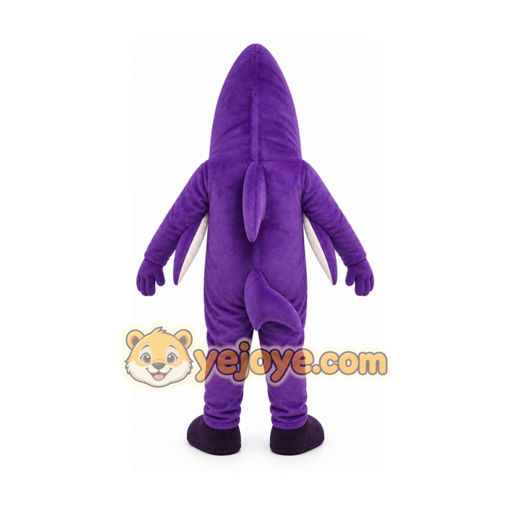 Purple Shark Mascot Costume with Custom Logo Purple Shark Mascot Costume with Custom Logo