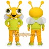 Yellow Bug Mascot Costume with Custom Logo