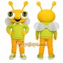 Yellow Bug Mascot Costume with Custom Logo