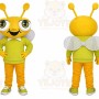 Yellow Bug Mascot Costume with Custom Logo