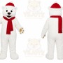White Bear Mascot Costume with Custom Logo