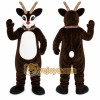Brown Reindeer Mascot Costume with Custom Logo