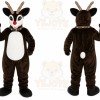 Brown Reindeer Mascot Costume with Custom Logo