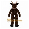Brown Reindeer Mascot Costume with Custom Logo