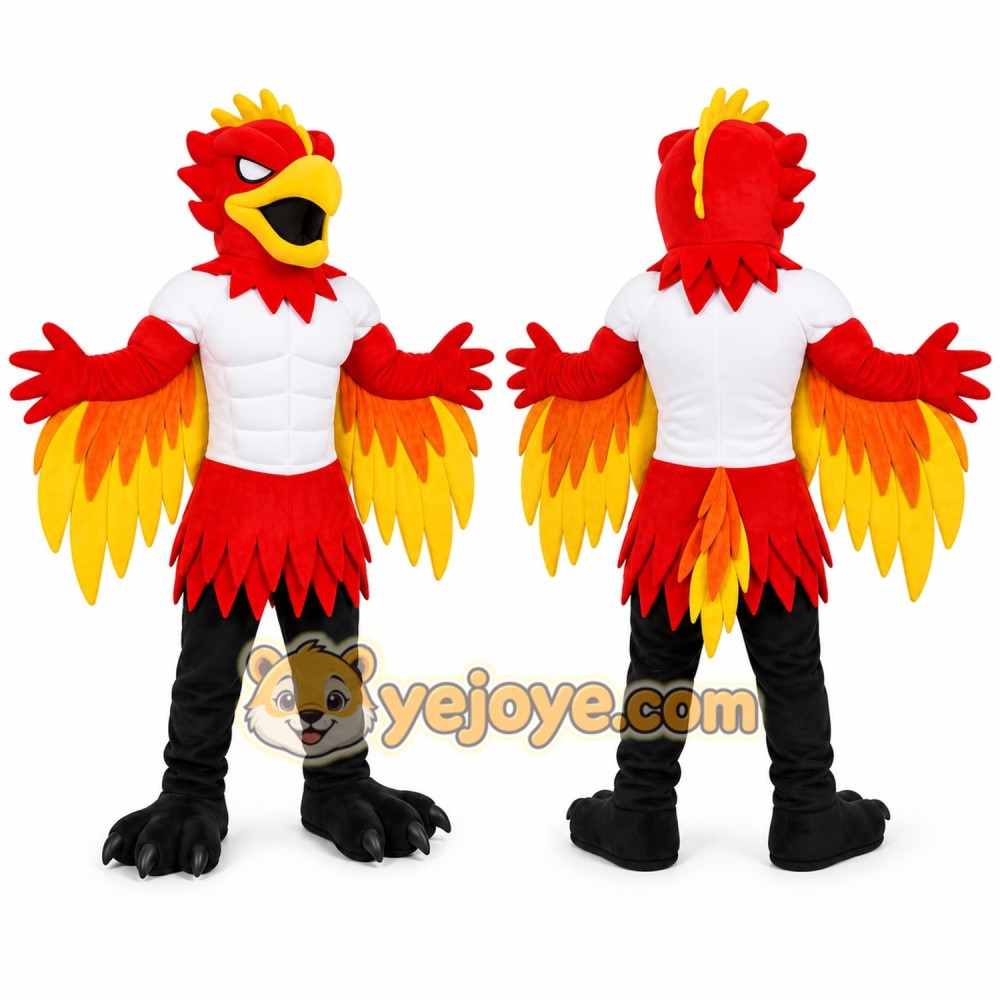 Red Bird Mascot Costume with Custom Logo Red Bird Mascot Costume with Custom Logo