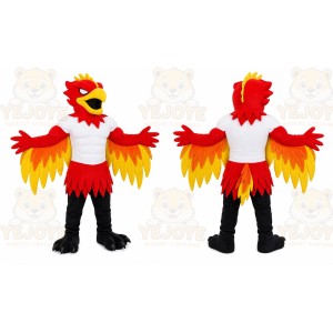 Red Bird Mascot Costume with Custom Logo