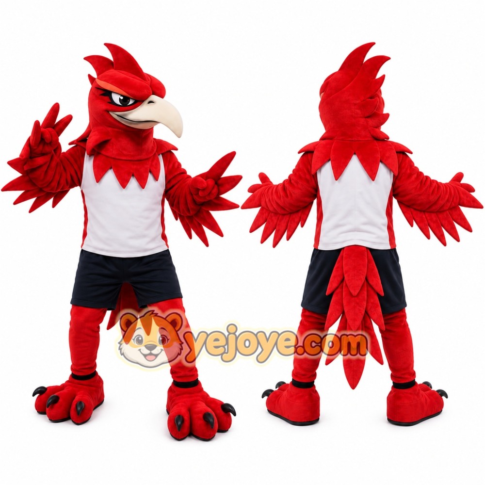 Red Bird Mascot Costume with Custom Logo Red Bird Mascot Costume with Custom Logo