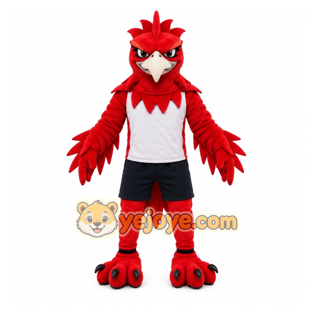 Red Bird Mascot Costume with Custom Logo Red Bird Mascot Costume with Custom Logo