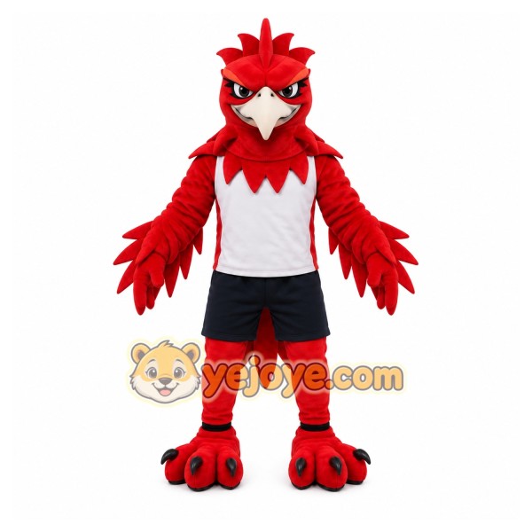 Red Bird Mascot Costume with Custom Logo