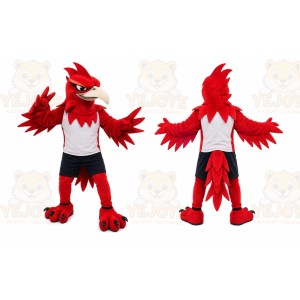 Red Bird Mascot Costume with Custom Logo