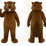 Brown Beaver Mascot Costume with Custom Logo