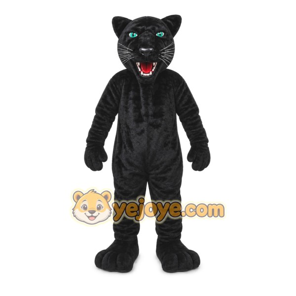 Black Panther Mascot Costume with Custom Logo