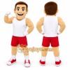 White Human Mascot Costume with Custom Logo White Human Mascot Costume with Custom Logo