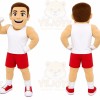 White Human Mascot Costume with Custom Logo