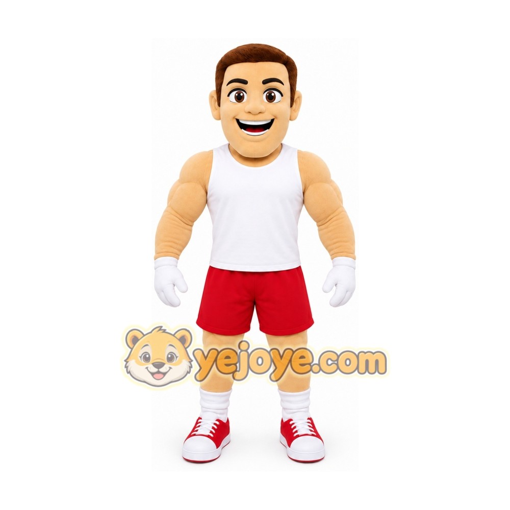White Human Mascot Costume with Custom Logo White Human Mascot Costume with Custom Logo