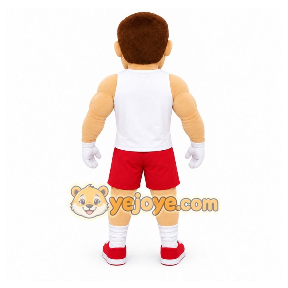 White Human Mascot Costume with Custom Logo White Human Mascot Costume with Custom Logo