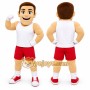White Human Mascot Costume with Custom Logo