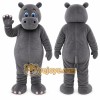 Gray Hippopotamus Mascot Costume with Custom Logo Gray Hippopotamus Mascot Costume with Custom Logo
