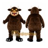 Brown Bull Mascot Costume with Custom Logo