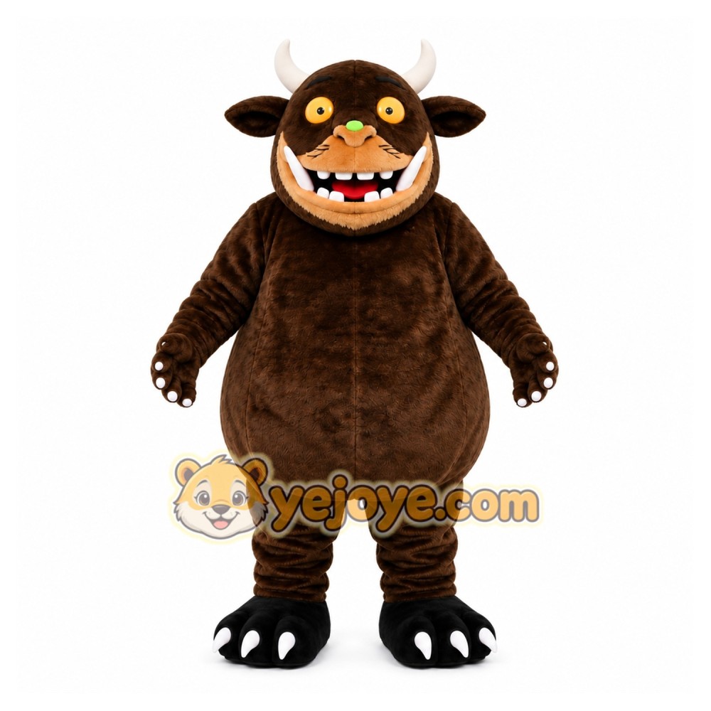 Brown Bull Mascot Costume with Custom Logo
