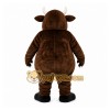 Brown Bull Mascot Costume with Custom Logo