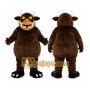 Brown Bull Mascot Costume with Custom Logo