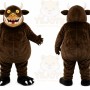 Brown Bull Mascot Costume with Custom Logo