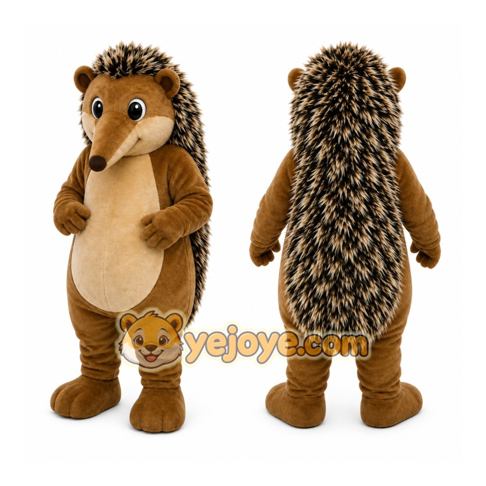 Brown Hedgehog Mascot Costume with Custom Logo Brown Hedgehog Mascot Costume with Custom Logo