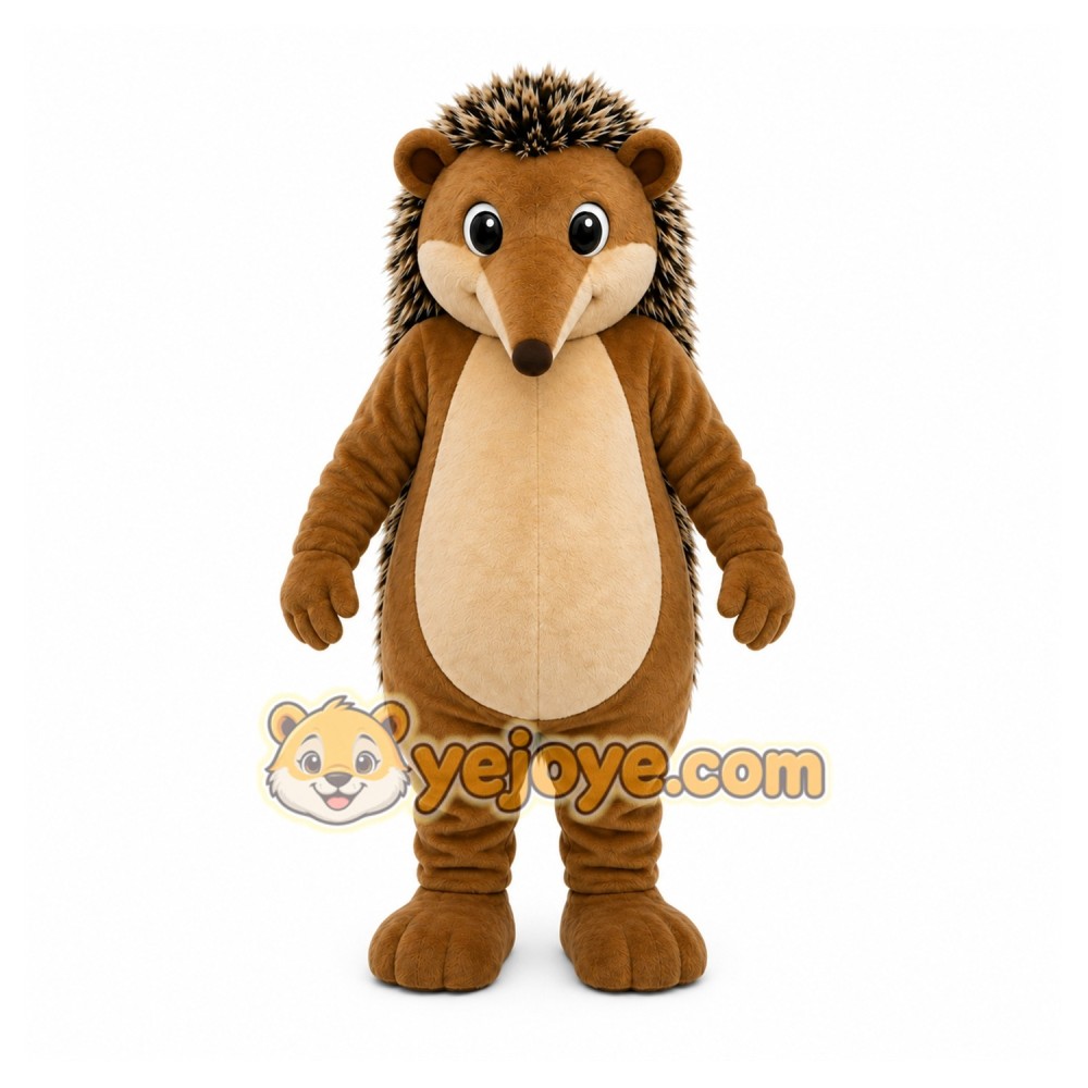 Brown Hedgehog Mascot Costume with Custom Logo Brown Hedgehog Mascot Costume with Custom Logo