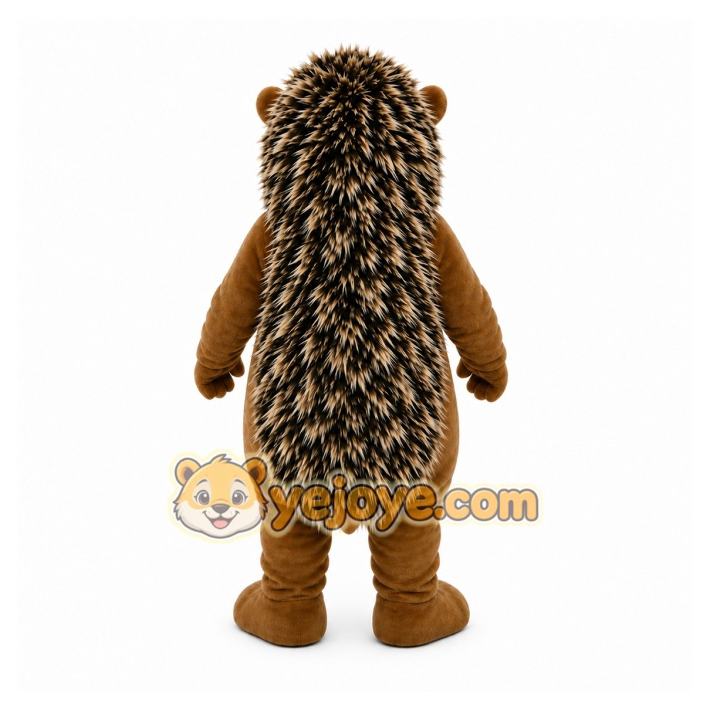 Brown Hedgehog Mascot Costume with Custom Logo Brown Hedgehog Mascot Costume with Custom Logo