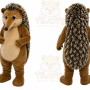 Brown Hedgehog Mascot Costume with Custom Logo