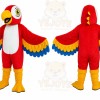 Red Parrot Mascot Costume with Custom Logo