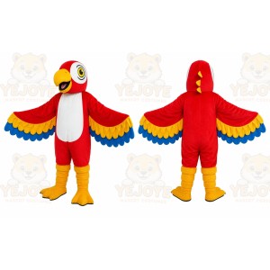 Red Parrot Mascot Costume with Custom Logo