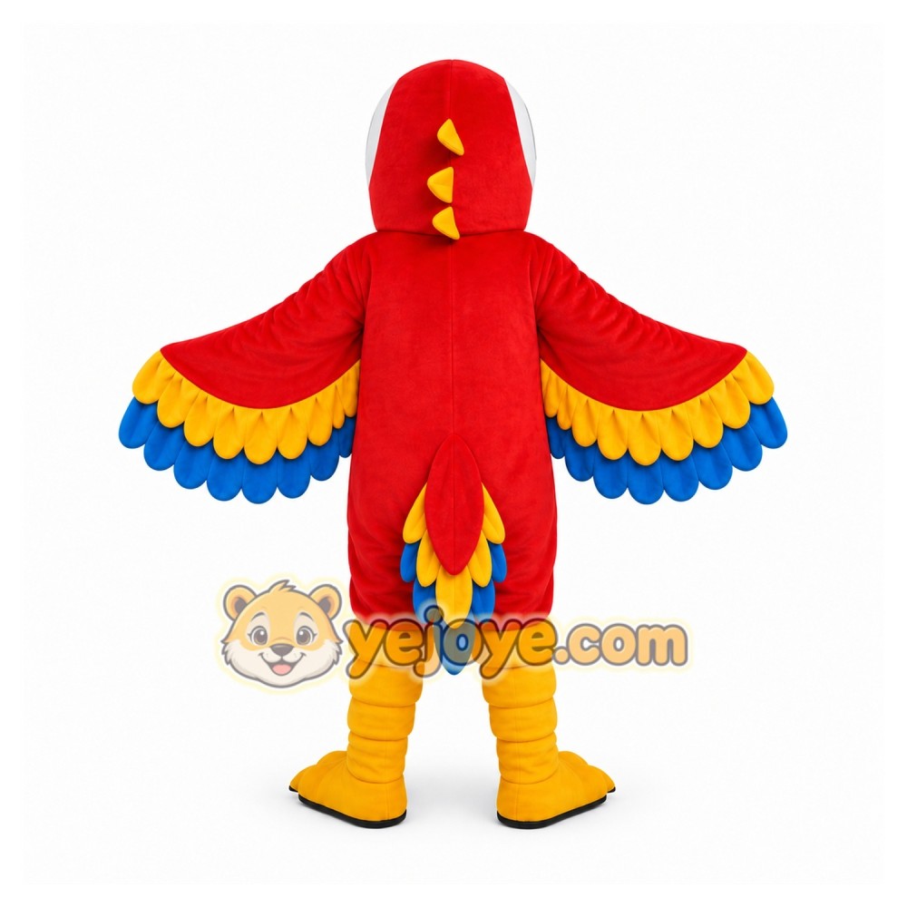Red Parrot Mascot Costume with Custom Logo Red Parrot Mascot Costume with Custom Logo
