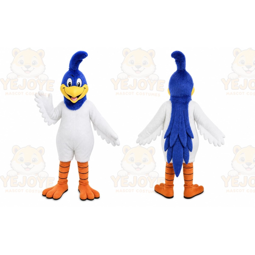 Blue Bird Mascot Costume with Custom Logo